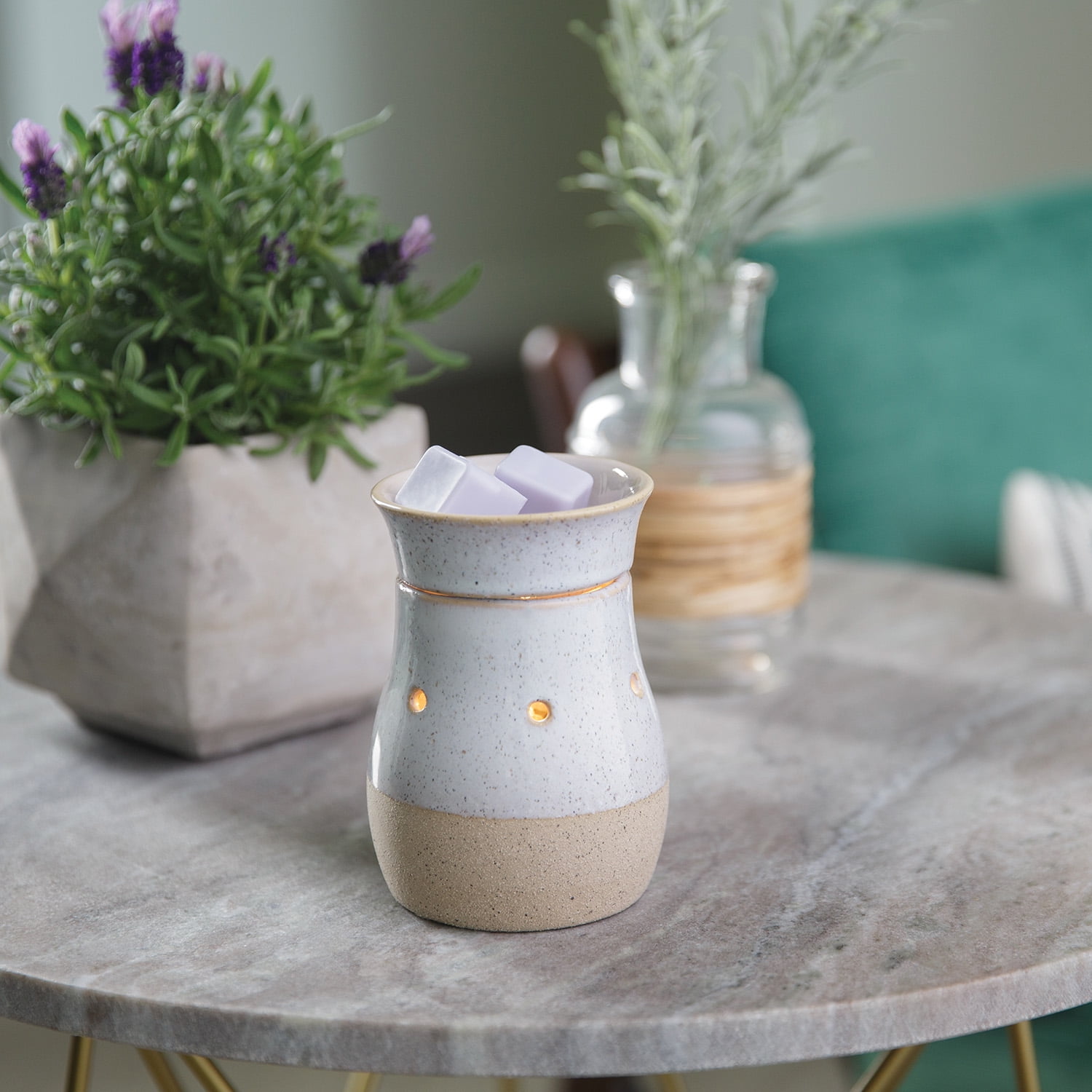 Candle Warmers Etc. Midsized Illumination Fragrance Warmer, Rustic White