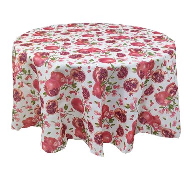 Violet Linen European Seasonal Christmas Ribbons Tablecloth, 60 in