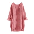 thumbnail image 4 of PBFRDSJ Womens Cotton Cover Up Button Down 3/4 Sleeve Lightweight Cardigan Casual Crinkle Shirts Tops, 4 of 5