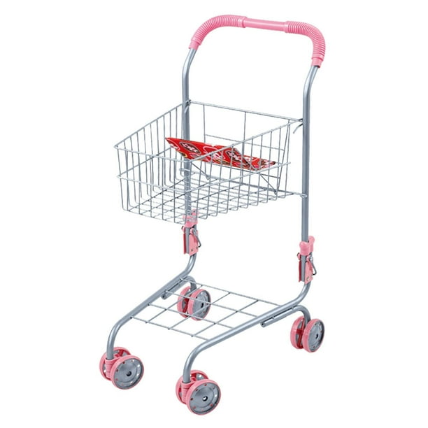 Carrito de compras para niños, carrito de compras de juguete, fácil de montar, accesorios de comida de imitación, carrito de supermercado, carrito de