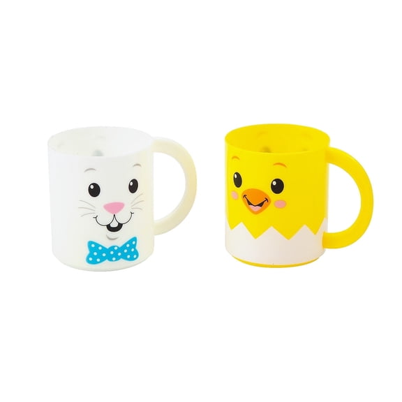 Fun Express Easter Animal Reusable Plastic Mugs - 12 Pc