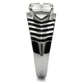 thumbnail image 4 of High polished (no plating) Stainless Steel Ring with AAA Grade CZ in Clear for Women Clear Stone Color Style TK393 Size 10, 4 of 4