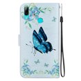 thumbnail image 3 of Pour Huawei P Smart 2019 Étui en Cuir à Texture Cristalline Dessin Coloré (Bleu, iPhone 13 Pro Max), 3 of 7
