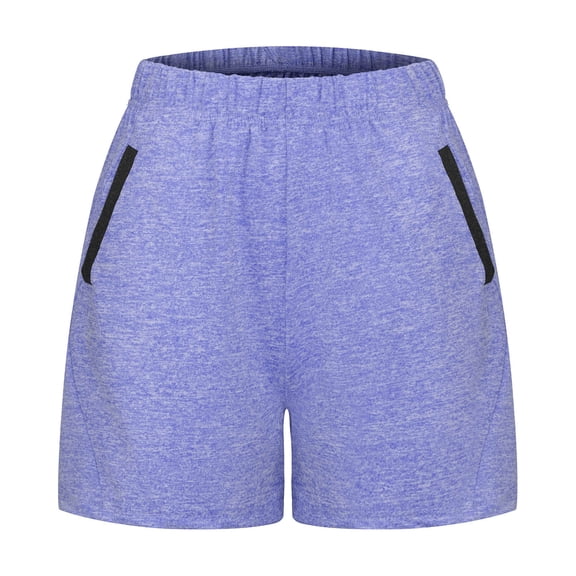 LoyisViDion Woman Pants Clearance Fashion Sport Yoga Pants Solid Mid Cotton High Waist Active Pockets Solid Shorts Purple 6-8(S)