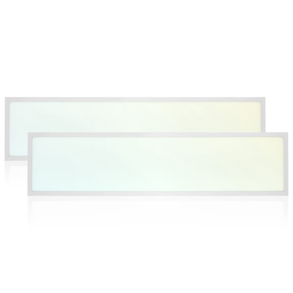 Luxrite 1x4 FT LED Panel Light, 5CCT 3000K - 6500K, 20W/30W/40W, 5000 Lumens, 0-10V Dimmable 2 Pack