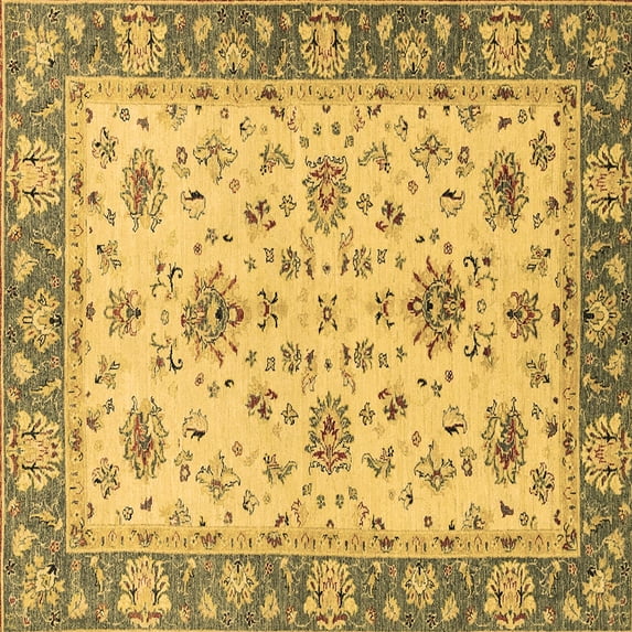 Ahgly Company Indoor Square Oriental Brown Traditional Area Rugs, 8' Square