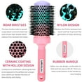 thumbnail image 2 of Round Brush for Blow Out - 2.1 Inch Large Nano Thermal Ceramic & Ionic with Boar Bristles - Salon Blow Drying Hair Brush for Drying,Volumizing, Curling, Shine & Smooth Styling, 2 of 4