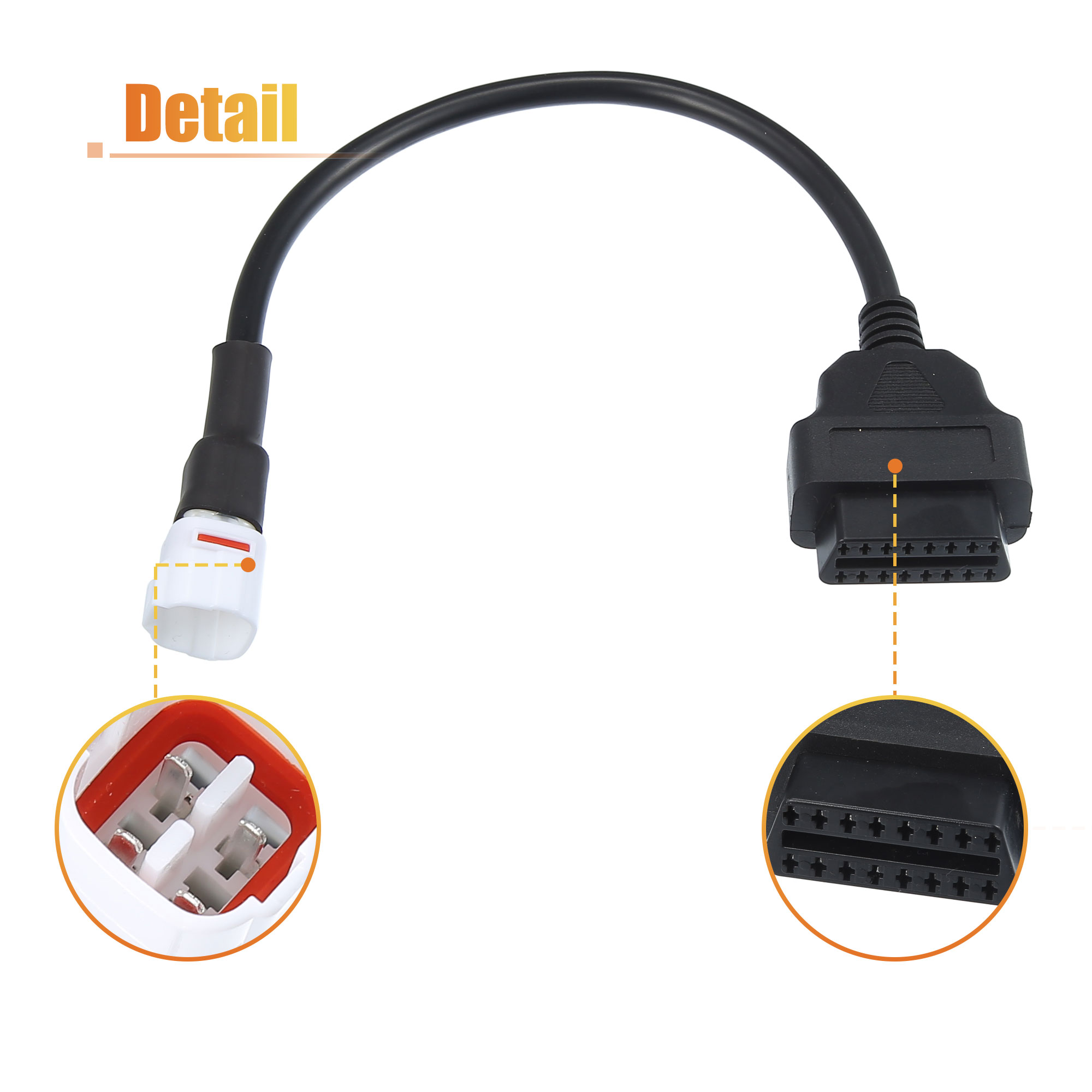 Unique Bargains 4 Pin to OBDII Cable Diagnostic Adapter for Yamaha Motorcycles
