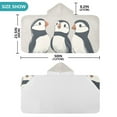 thumbnail image 4 of Yayeee Kids Hooded Towels Toddler Soft Absorbent Beach Bathing Wrap 50" x 23.5", Cute Puffin, 4 of 5