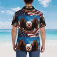 thumbnail image 6 of Daiia Cartoon Bald Eagle USA Hawaiian Shirt for Men Gentle Cotton Regular Short Sleeve Casual-XX-Large, 6 of 9