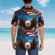 thumbnail image 4 of Balery Cartoon Bald Eagle USA Camisas hawaianas de manga corta para hombre, camisas playeras de corte holgado, camisas de vacaciones con botones,Medium, 4 of 7