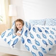 thumbnail image 4 of Feelyou Blue Cartoon Fish Full Size Comforter Sets for Teens, Kawaii Ocean Sealife Bedding Comforter Set, Cute Marine Animal Reversible Bedding Sets, Microfiber Bedroom Decor, 3 Pieces, 4 of 8
