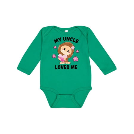 

Inktastic My Uncle Loves Me with Bigfoot Gift Baby Girl Long Sleeve Bodysuit