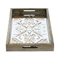 thumbnail image 7 of A&B Home Greta Large Rectangular Glass and Wood Trays-Color:Natural,Style:Classic Vintage, 7 of 7