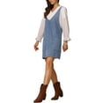 thumbnail image 4 of INSPIRE CHIC Women's Sleeveless Casual Denim Adjustable Strap Overall Mini Dress XS Blue, 4 of 5