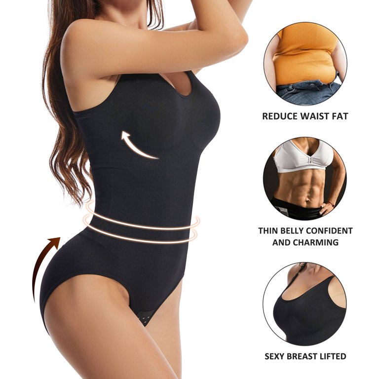 DREAM SLIM Bodysuit Shapewear for Women Tummy Control Panties Seamless  Sleeveless Tops V-Neck Camisole Jumpsuit