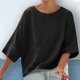 thumbnail image 4 of Vestidos Casuales Para Mujer, Blusas De Mujer De Moda Blusas casuales lisas para mujer, blusa de verano de moda con cuello redondo y mangas 3/4, 4 of 7