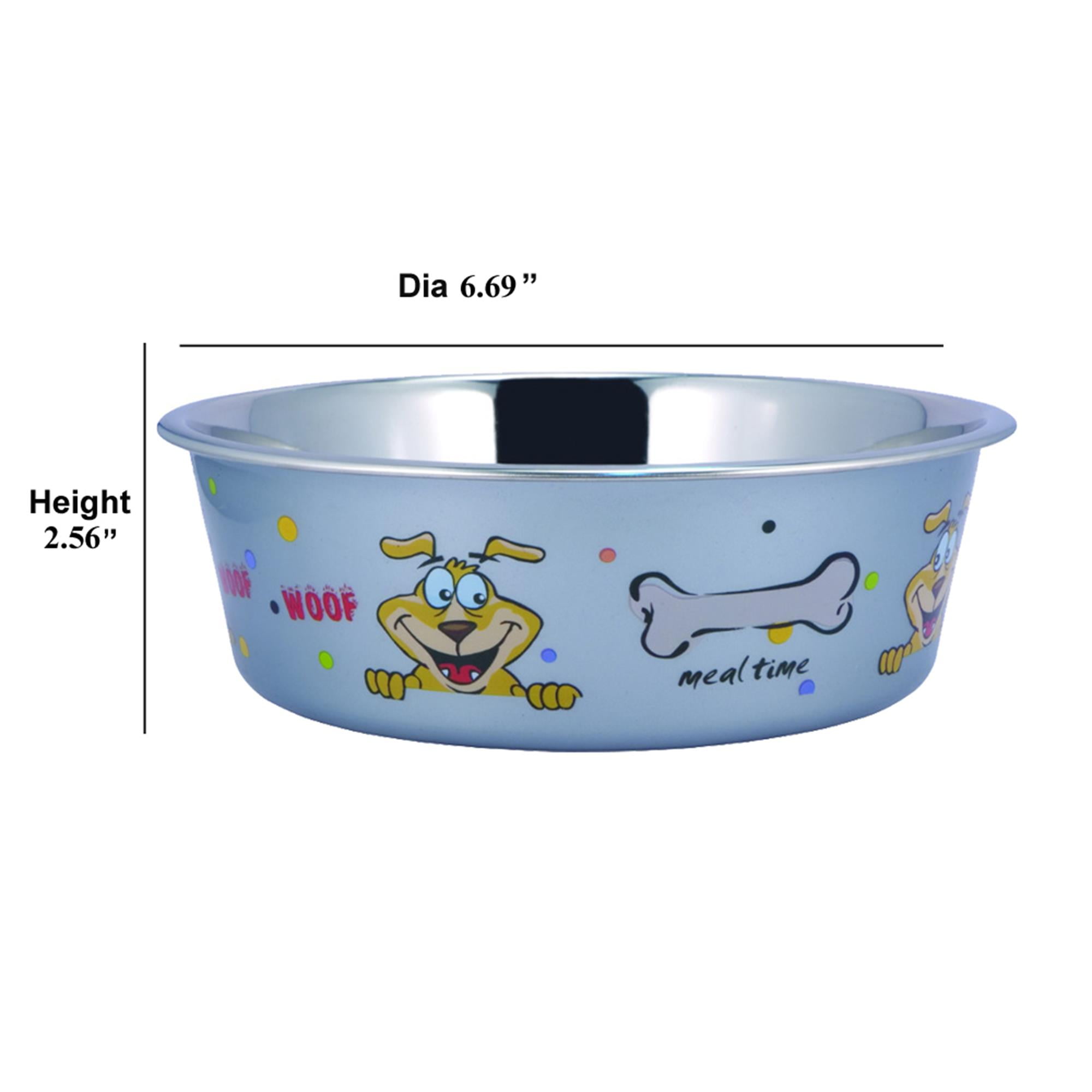 Pefilos 28.7 oz Stainless Steel Pet Bowl with Anti Skid Rubber Base and Dog Design, 2Pcs 6.69"x2.56" Dog Bowls for Small Dogs, Blue Pefilos 28.7 oz Stainless Steel Pet Bowl with Anti Skid Rubber Base and Dog Design, 2Pcs 6.69"x2.56" Dog Bowls for Small Dogs, Blue