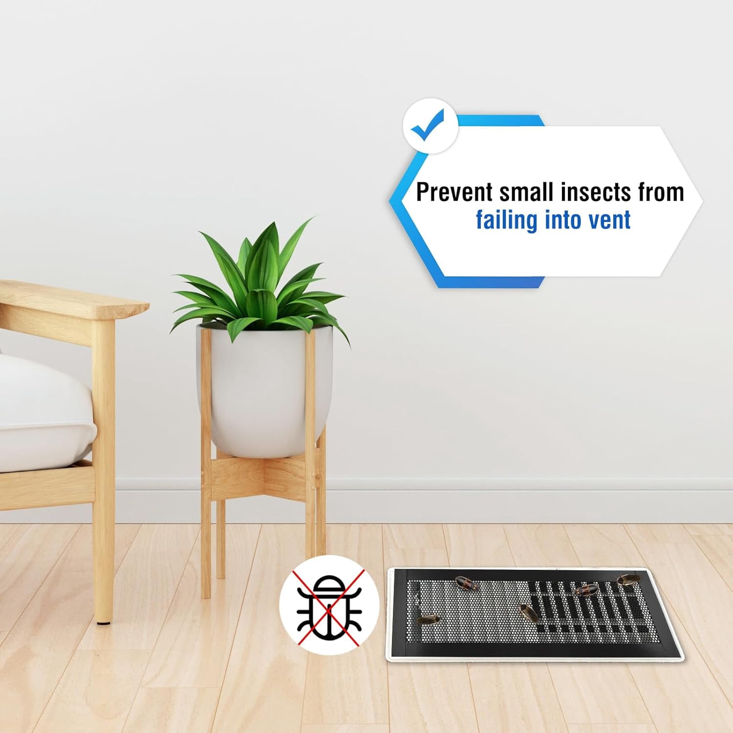 4P Magnetic Floor Vent Covers 4 x 10 Inch Air Vent Screen Cover Magnetic Floor Register Vent Covers Magnetic PVC Vent Mesh for Home Wall Ceiling Floor Catches Debris