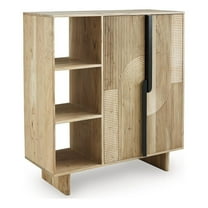 Bowery Hill Engineered Wood Contemporary Natural Finish Accent Cabinet