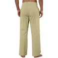thumbnail image 6 of GENTS BLISS Linen Men Pants Elastic Waist Drawstring Pants for Men Casual Beach Men Pants with Pocket, 6 of 10
