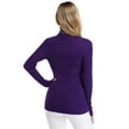 thumbnail image 5 of HA-EMORE Women's High Neck Long Sleeve Elastic Knitted Slim Fit Pullover Sweater Top Purple XL, 5 of 7