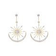 thumbnail image 1 of Pendientes colgantes de luna y estrella de circonita cúbica de lujo para niñas y mujeres, pendientes de borla de estrella de circonita cúbica colgantes largos de diamante simulado de moda, 1 of 2