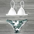 thumbnail image 2 of Plus size Swimsuits Women Swimwear Bikini Set Print Leaves Push-Up Padded Bathing Swimsuit Beachwear, 2 of 2