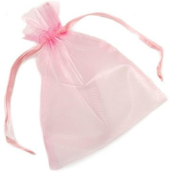 Dozen Organza 3" x 4" Drawstring Bag Pouches Lt. Pink