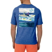 Guy Harvey Men's Marlin Stripes Short Sleeve Pocket Royal T-Shirt