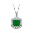 thumbnail image 2 of 100% 925 Sterling Silver Vintage Emerald High Carbon Diamonds Gemstones Pendant Necklace Fine Jewelry, 2 of 7