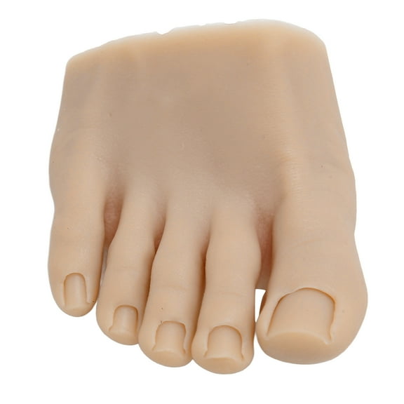 Nail Art Training Fake Half Foot Model Dark Skin Color Reusable Tattoo Practice Silicone Right