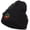 Black, variant on Rasta Peace Symbol Embroidered Long Beanie - Olive OSFM