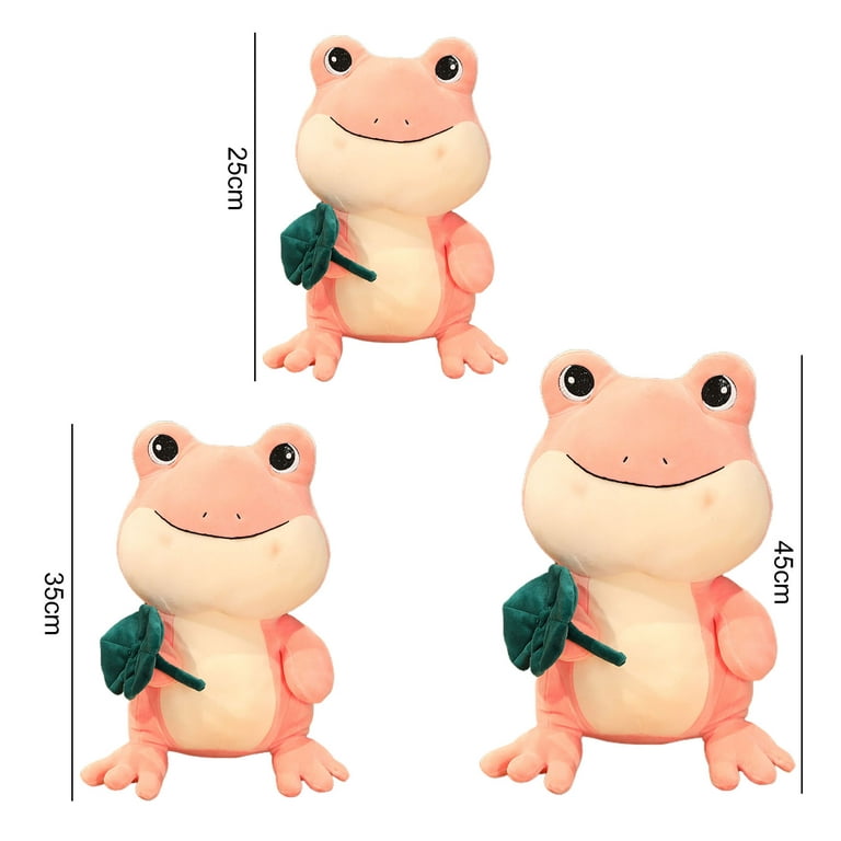 Pontos Frog Plush Toy Soft Lovely Cartoon Frog Hold Lotus Leaf Plushies  Companion Soothing Toy Children Stuffed Animal Sleeping Pillow Couple Gift  