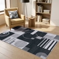 thumbnail image 4 of MICGEEK 3x5 Washable Area Rugs for Living Room, Modern Geometric Printed Rug, Vacuum-Friendly, Non Slip Indoor Rug for Bedroom Dining Room Home Decor Carpet, Black/Gray, 4 of 12