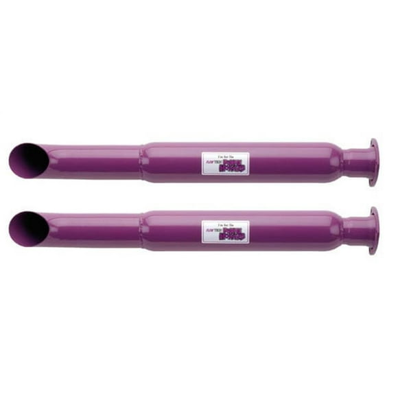 Flow Tech Silencieux d'Échappement 50232FLT, Hornies Violets; Boîtier en Acier de 3-1/2 Pouces de Diamètre; Entrée Centrale de 3 Pouces; Sortie de 3 Pouces; Corps de 29 Pouces/longueur Totale de 32 Pouces; Ensemble de 2