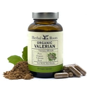 Herbal Roots - Pure Organic Valerian Root Capsules - 900 mg - Supports Healthy Sleep Cycle* with no Melatonin, Non-GMO - 60 Count Vegan Capsules, Herbal Supplement