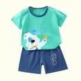 thumbnail image 4 of WRKEKC Girls Summer Outfits 2-Piece Cute Cartoon Print Short Sleeve Top Shorts Soft Casual Style for Girls 6 Months-6 Years, 4 of 4