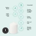 thumbnail image 2 of Bolsius White Pillar Candles Thick 3X4" Unscented 6 Pack for Wedding, Home, Party Decor, Dinner | 40 Hours Long Burning Smokeless and Dripless Candles, 2 of 8