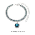 thumbnail image 3 of Aoznliie Dog Rhinestone Cat Collar, Adjustable Bling Crystal Pet Necklace with Heart Pendant for Small Medium Pets Party Wedding, 7.9-11.8 Inches, 3 of 6