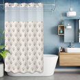 thumbnail image 6 of No Hook Purple Boho Floral Shower Curtain with Snap in Liner Set, Modern Abstract Flowers Bohemia Beige Waterproof Fabric Bathroom Curtains with See Through Top Window, Hotel Style Stall 54 x 78 Inch, 6 of 9