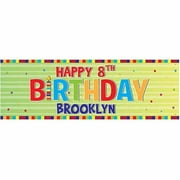 Personalized Green Happy Birthday Banner