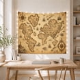 thumbnail image 5 of Fantasy World Map with Galleons and Compass Rose on Parchment, Adventurous Vintage for Ocean Lovers, Nautical Cartography Art, Housewarming Gift Tapestry Wall Hanging for Living Room and Bedroom, 5 of 7