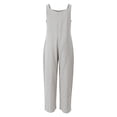 thumbnail image 5 of Women's Sleeveless Jumpsuit, Loose Fit Cotton Linen Overalls with Pockets, Casual Summer Streetwear Jumpsuit, One Piece Romper for Everyday Outfits​-White, 5 of 5