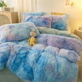 thumbnail image 3 of Wajade Plush Duvet Cover - Luxury Ultra Soft Fluffy Fuzzy Comforter Cover ,King Size, Galaxy Blue, 3 of 4