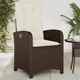 thumbnail image 1 of vidaXL Reclining Garden Chair with Cushions Brown Poly Rattan, 1 of 5