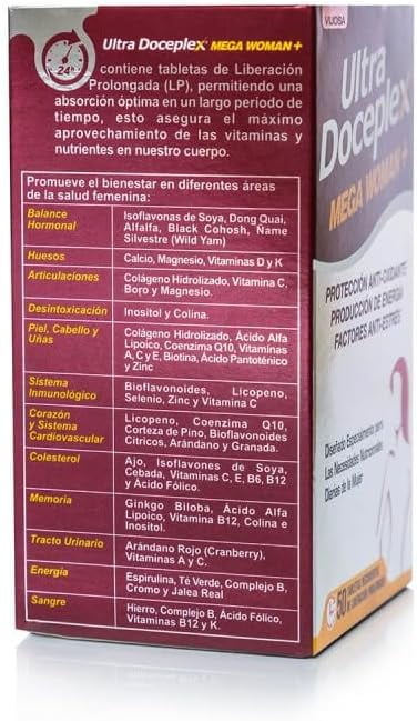 Ultradoceplex Mega Woman+ (50 Tablets) - Antioxidant Protection, Energy Production, Anti-Stress Factors | Daily Nutritional Support for Women