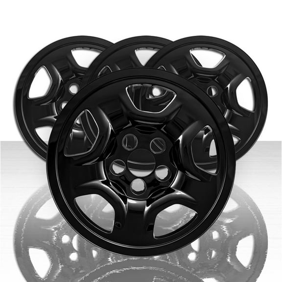 Set of 4 16" 5 Spoke Wheel Skins for 2017-2019 Jeep Compass Sport - Gloss Black