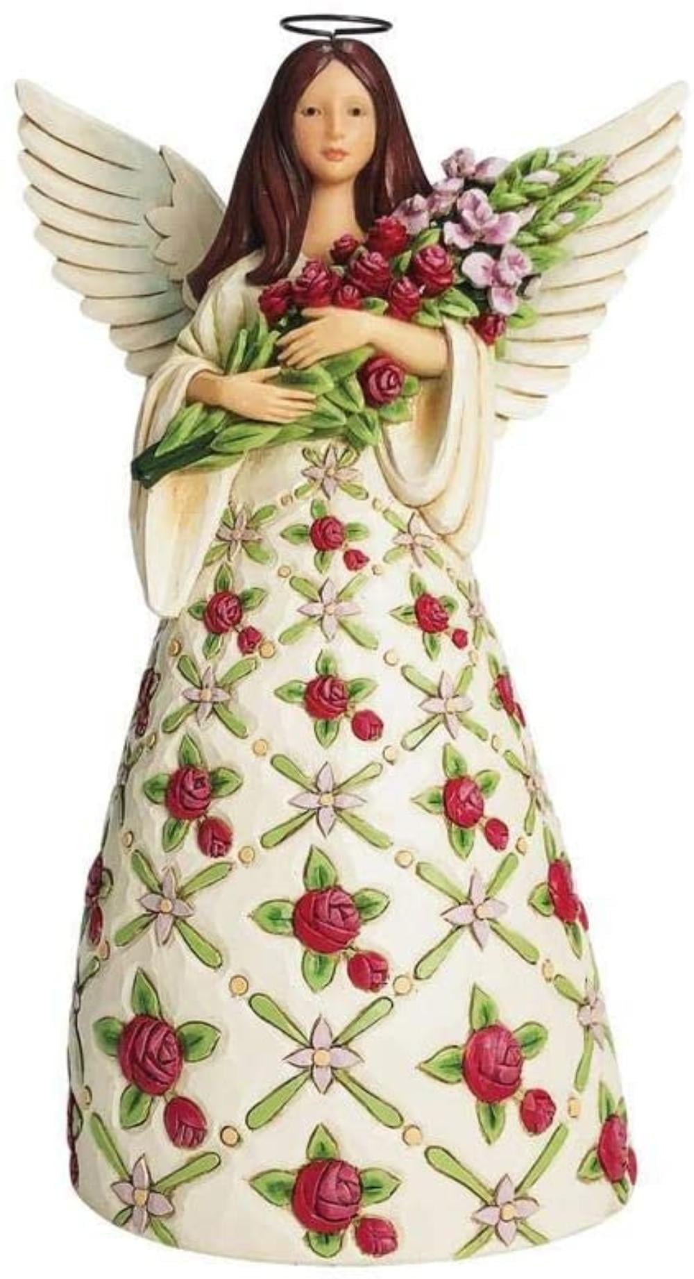 Enesco Jim Shore Heartwood Creek Angel with Red Roses Figurine 6007124 