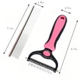 thumbnail image 6 of Dog Grooming Brush,Double Coat Dog Brush,Pet Grooming Brush with Steel Comb,Double Sided Dematting Undercoat Rake for Dogs and Cats, Extra Wide Pet Brush(Pink 7IN), 6 of 7